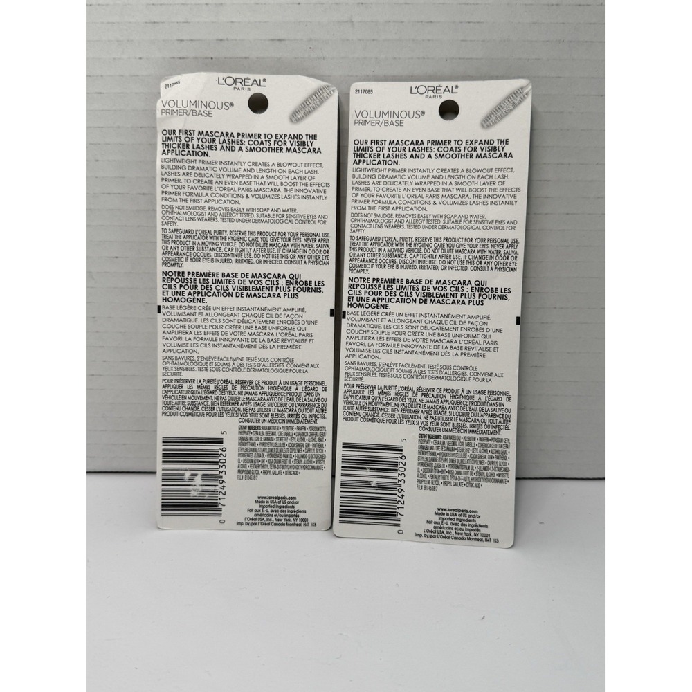 2 New Loreal Voluminous Mascara Primer Sealed 0.24 fl oz 300 - White Primer - Picture 4 of 4
